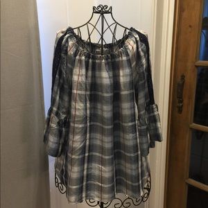 Plaid Peasant Blouse